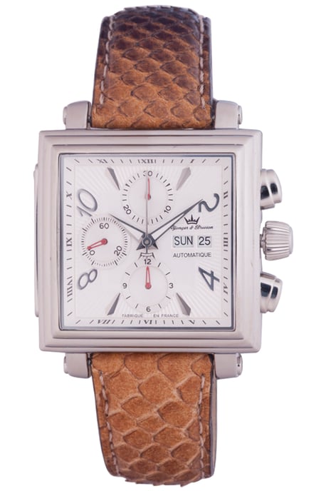 Yonger Brown Leather Band with White Dial Watch