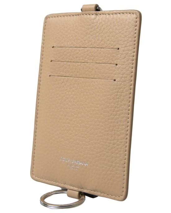 Leather Lanyard Cardholder with Zipper Closure and Multiple Card Slots