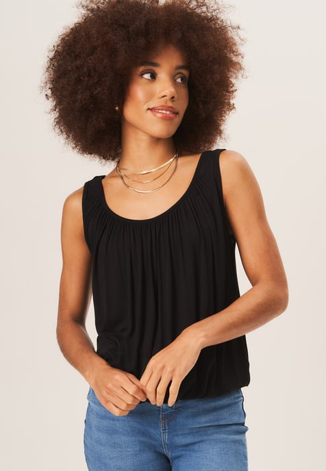 Rouse hals oversized mouwloze top - Image 1