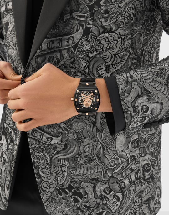 Philipp Plein The $keleton Crystal Heren Grijze Horloge PWPTA0424 - Image 3