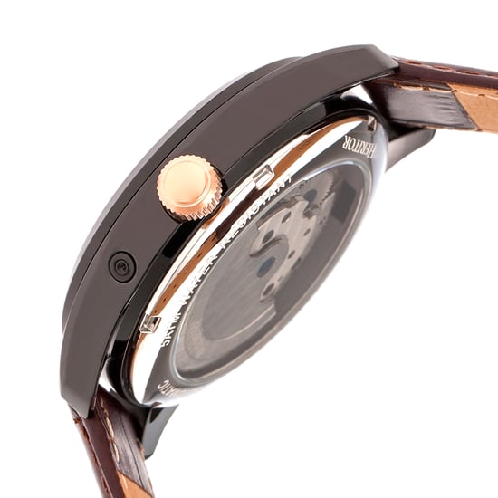 Heritor automatisch Sebastian semi-skelet lederen band horloge - Image 3