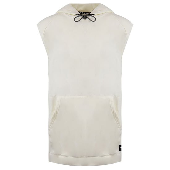 Supra Logo Sleeveless Pullover Cream Mens Cotton Hoodie 102171 036