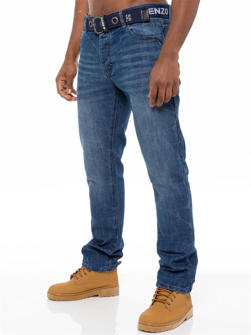 Enzo | Heren Denim Straight Fit Jeans - Blauw - Image 1