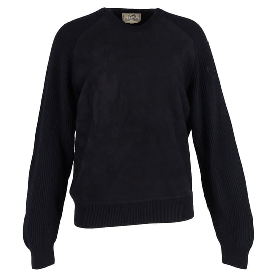 Hermès Embossed Print Knitted Sweater in Black Wool - Image 1