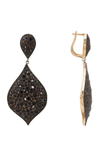 Arabian Nights Drop Earrings Rosegold Black