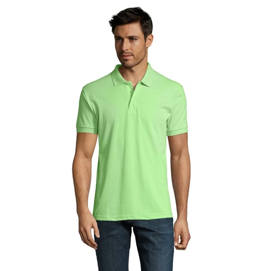 SOLS Heren Prime Pique Poloshirt met korte mouwen (Appelgroen) - Image 4