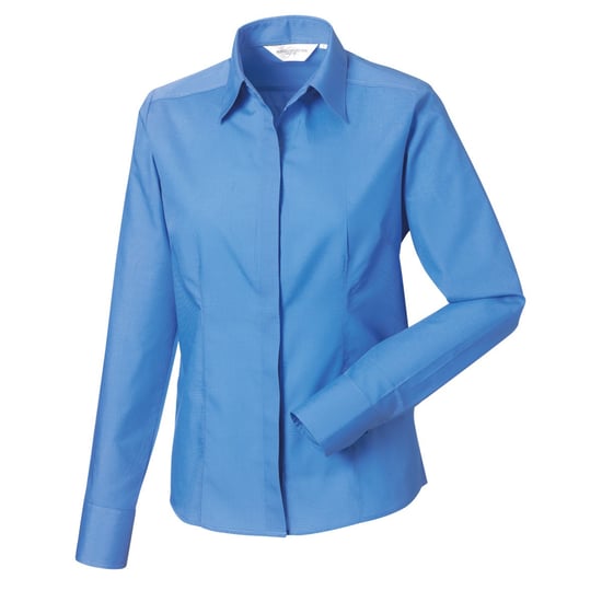 Russell Collection Dames/Dames Polycotton Slim Shirt met Lange Mouwen (Bedrijfsblauw) - Image 1