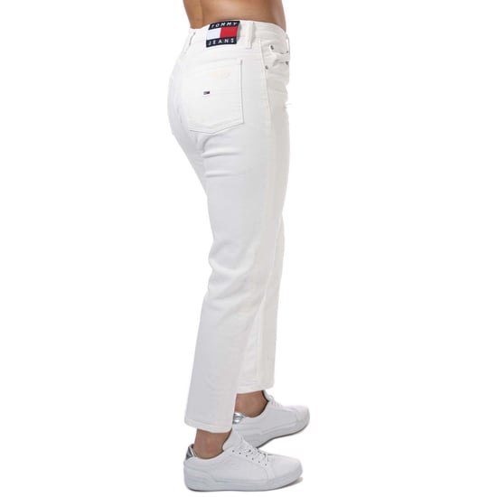 Tommy Hilfiger-jeans met tabard-logo voor dames, wit - Image 4