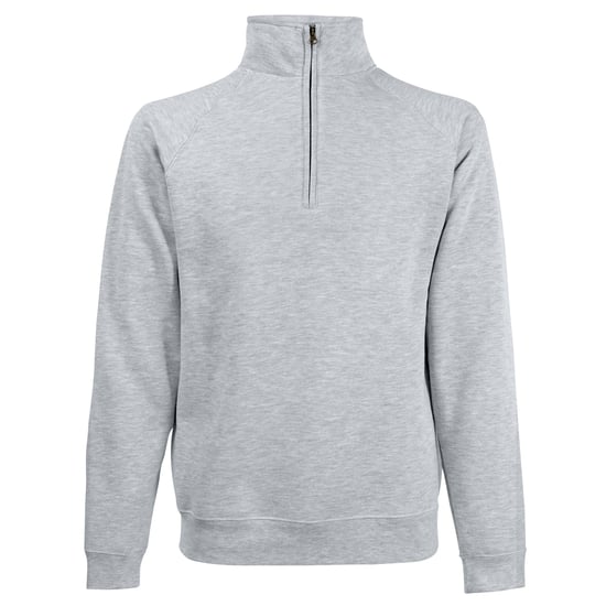 Fruit Of The Loom Heren Premium 70/30 Ritssluiting Neck Sweatshirt (Heater Grijs) - Image 1