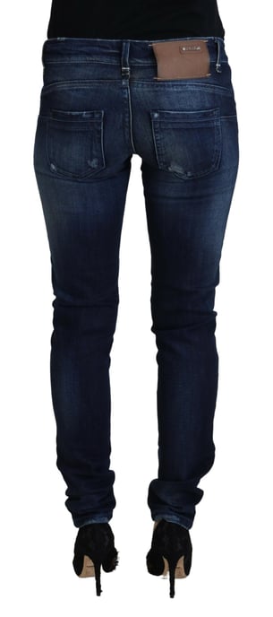 Acht Blauwe Katoenen Lage Taille Slim Fit Dames Casual Denim Damesjeans - Image 3