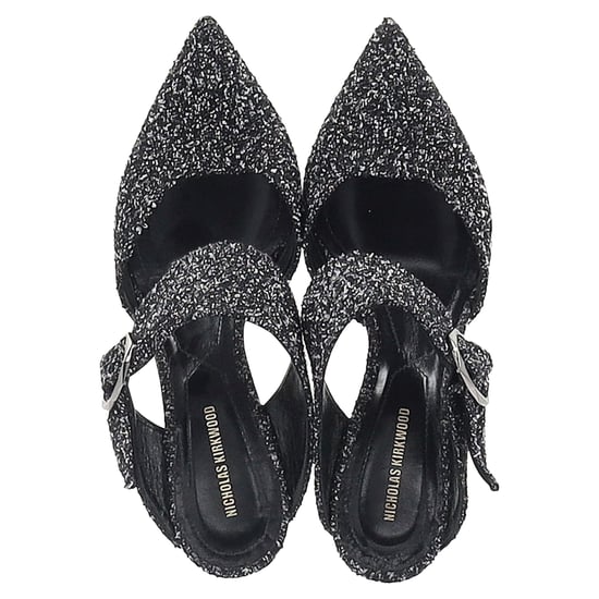 Nicholas Kirkwood Bouclé Mules in Black Tweed - Image 2