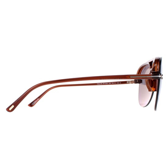 Tom Ford Aviator Mens Shiny Light Brown Smoke Terry 02 FT1004