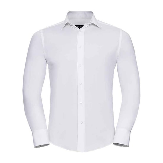 Russell Collection Heren Stretch Overhemd Met Lange Mouwen (Wit) - Image 1