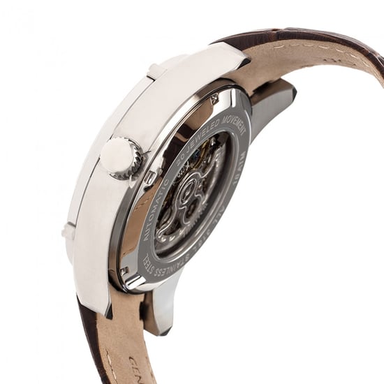 Heritor automatisch Daniels semi-skelet horloge met leren band - Image 3
