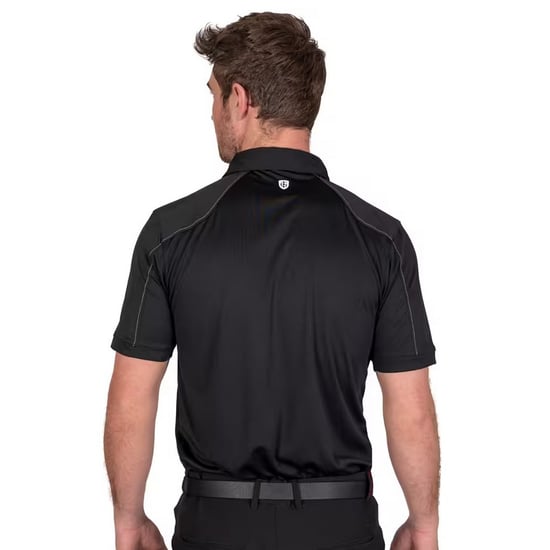 Island Green Heren Gestikt Golf Poloshirt (Zwart) - Image 2
