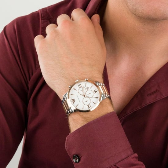 Emporio Armani AR11209 Giovanni Chronograaf Witte Wijzerplaat Herenhorloge - Image 3
