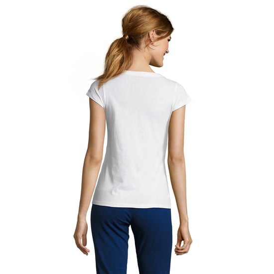 SOLS Dames/Dames Maan V Hals T-shirt (Wit) - Image 2