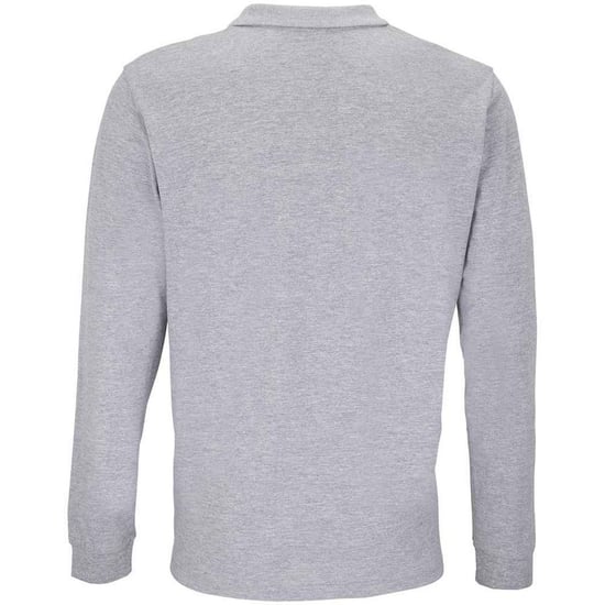 SOLS Unisex Adult Planet Marl Pique Poloshirt met lange mouwen (Grijze Mergel) - Image 2