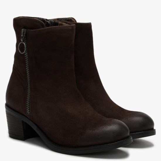 Fly London Zent Suede Block Heel Ankle Boots