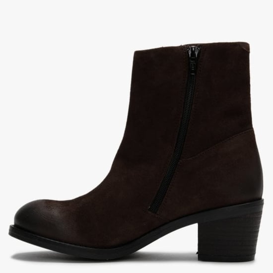 Fly London Zent Suede Block Heel Ankle Boots