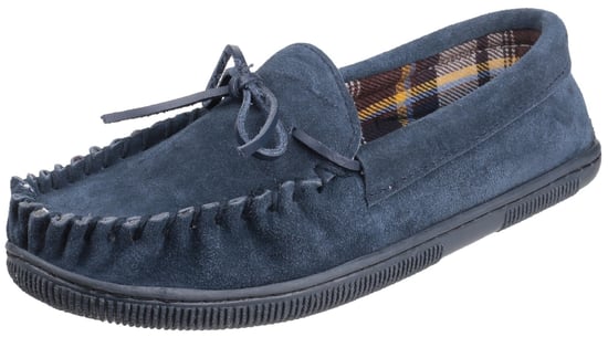 Cotswold Alberta Suède Heren Pantoffels In Marineblauw - Image 6