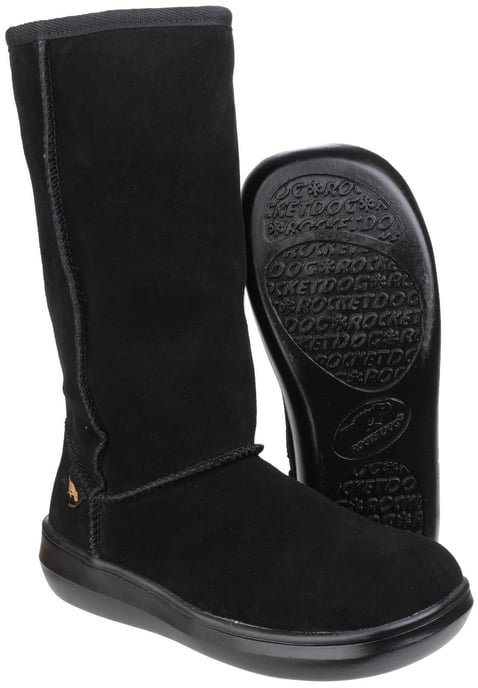 Women's Rocket Dog Sugar Daddy Suede Winter Boots in Black - Image 3