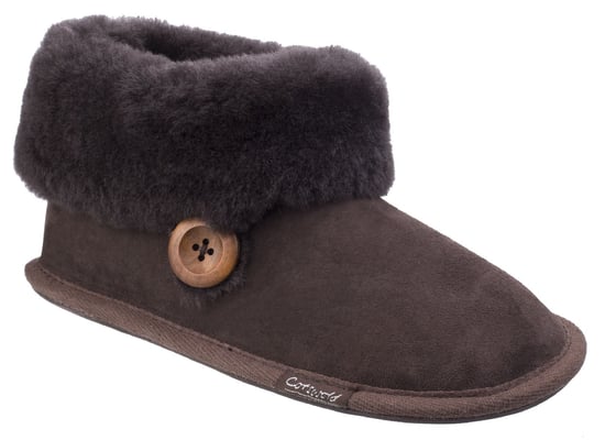 Cotswold Wotton Dameschocolade Slippers Van Leer - Image 1
