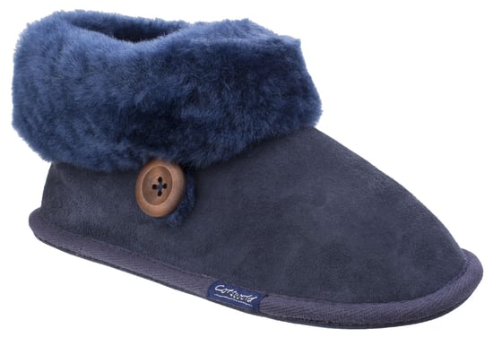 Cotswold Wotton Dames Pantoffels Van Donkerblauw Leer - Image 1