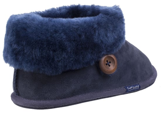 Cotswold Wotton Dames Pantoffels Van Donkerblauw Leer - Image 2