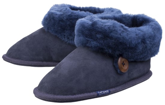 Cotswold Wotton Dames Pantoffels Van Donkerblauw Leer - Image 5