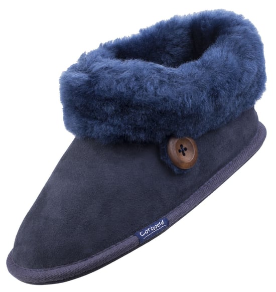 Cotswold Wotton Dames Pantoffels Van Donkerblauw Leer - Image 6