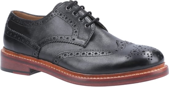 Cotswold Quenington Zwarte Leren Veterschoenen Voor Heren - Image 1