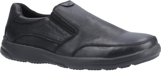 Hush Puppies Aaron Leren Zwarte Heren Loafers - Image 1