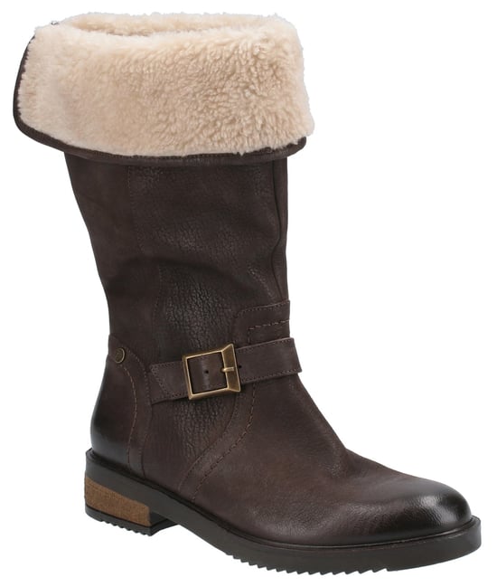 Hush puppies bonnie leer dames lange laarzen bruin - Image 1
