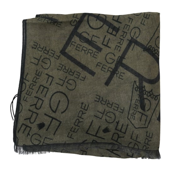 GF Ferre Vrouwen Groen Wol Viscose Foulard Gedessineerde Merk Sjaal - Image 5