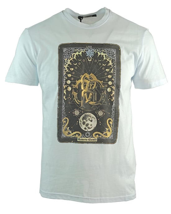 Roberto Cavalli Card Logo White T-Shirt