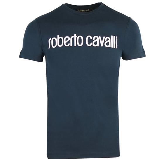 Roberto Cavalli Logo Marineblauwe T-shirt - Image 1