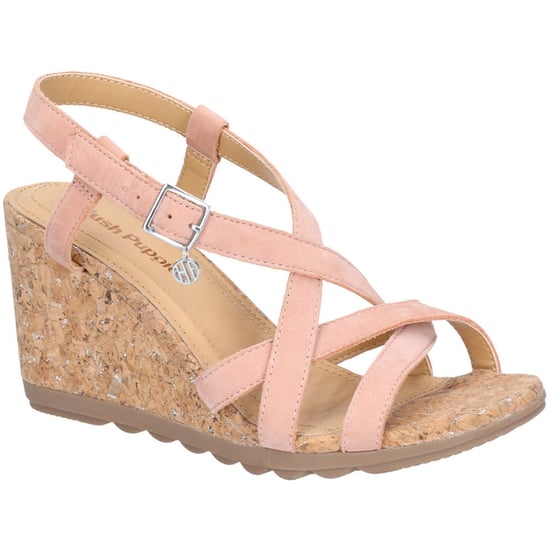 Hush Puppies Womens Pekingese Strappy Wedge Buckle Sandals