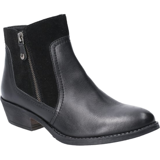 Hush Puppies Womens Isla Zip Up Leather Suede Ankle Boots - Image 1