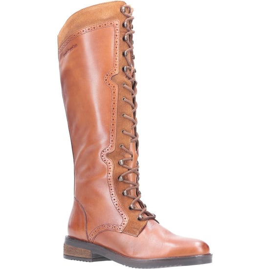 Hush Puppies Womens Rudy Zip Up Leather Lace Up Lange Laarzen - Image 1