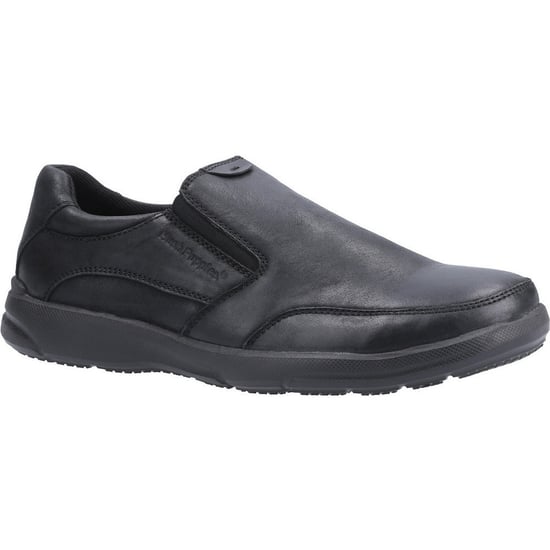 Hush Puppies Aaron Leren Zwarte Heren Loafers - Image 1