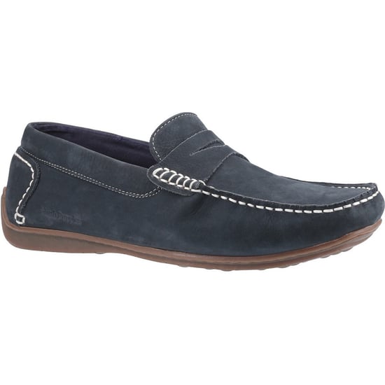 Hush Puppies Roscoe Leren Heren Marineblauwe Bootschoenen - Image 1