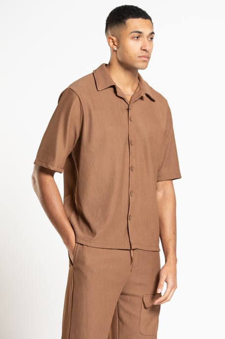 Brown 'Ottoman' Relaxed Fit Short Sleeve Shirt