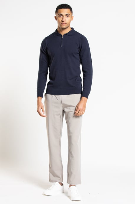 Stone 'Alpha' Relaxed Fit Trousers with Ankle Zip