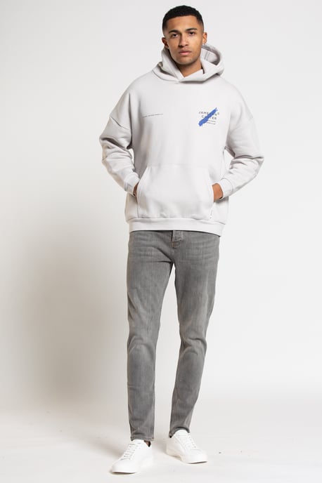 Off-White 'Est' Cotton Blend Oversized Hoodie with Kangaroo Pocket