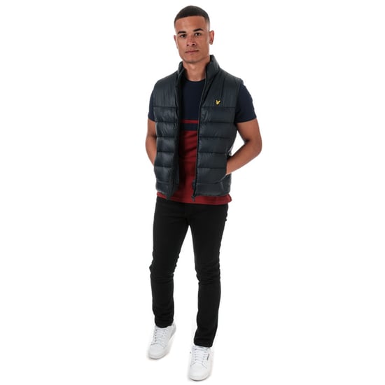Men's Lyle And Scott Wadded Gilet in Navy