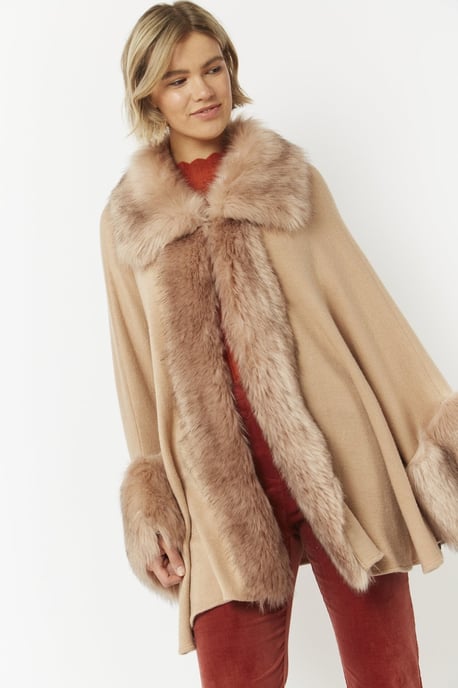 Luxury Faux Fur Fine Knitted Coat