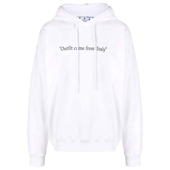 Off-White From Italy Design White Skate Fit Hoodie