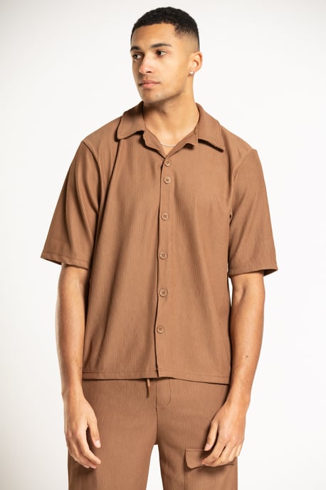 Brown 'Ottoman' Relaxed Fit Short Sleeve Shirt