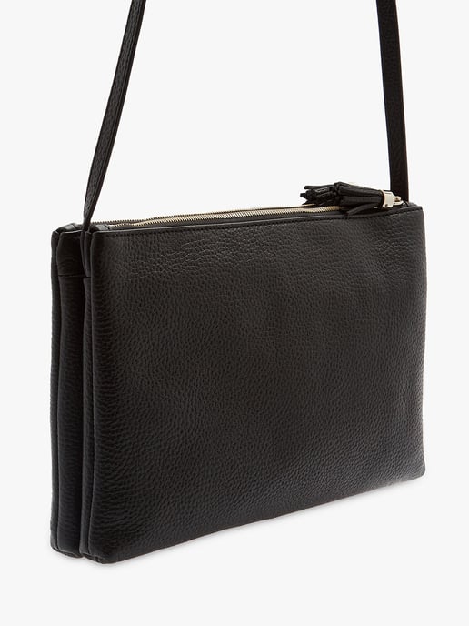 Ted Baker Marllie Tassel Leather Large Cross Body Bag in Black